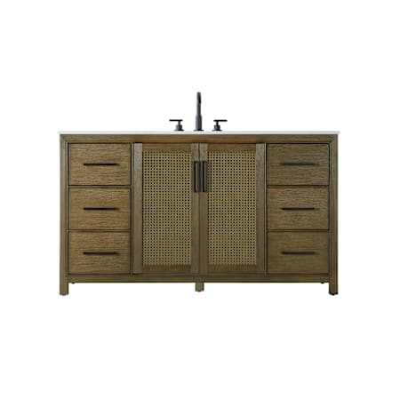 Elegant Lighting Alina 60" Free Standing Single Basin Vanity Set with Cabinet and Engineered Stone Vanity Top Hazel Oak