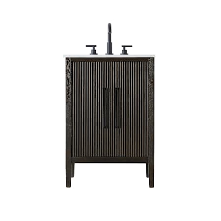 Elegant Lighting Blakely 24" Free Standing Single Basin Vanity Set with Cabinet and Engineered Stone Vanity Top Chocolate Oak