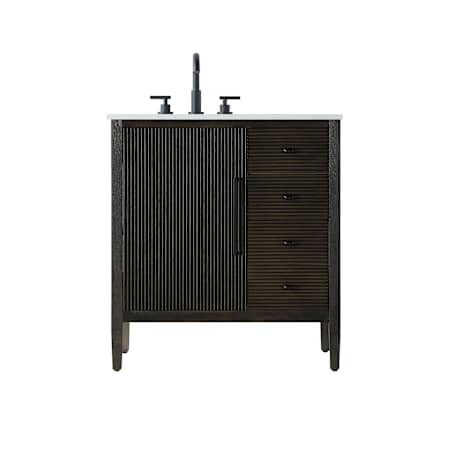 Elegant Lighting Blakely 32" Free Standing Single Basin Vanity Set with Cabinet and Engineered Stone Vanity Top Chocolate Oak