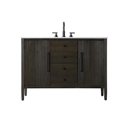 Elegant Lighting Blakely 48" Free Standing Single Basin Vanity Set with Cabinet and Engineered Stone Vanity Top Chocolate Oak