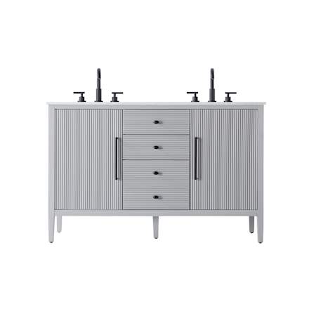 Elegant Lighting Blakely 54" Free Standing Double Basin Vanity Set with Cabinet and Engineered Stone Vanity Top Gray