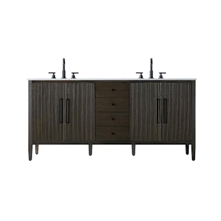 Elegant Lighting Blakely 72" Free Standing Double Basin Vanity Set with Cabinet and Engineered Stone Vanity Top Chocolate Oak