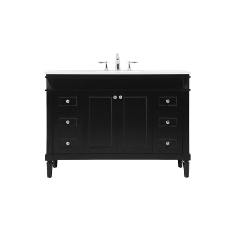 Elegant Lighting Bennett 48" Free Standing Single Basin Vanity Set with Cabinet and Engineered Marble Vanity Top Black