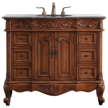 Elegant Lighting Oakland 42" Free Standing Single Basin Vanity Set with Cabinet and Marble Vanity Top Teak