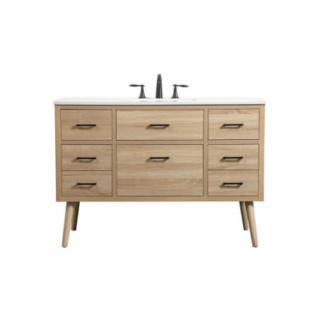 Elegant Lighting Boise 48" Free Standing Single Basin Vanity Set with Cabinet and Engineered Marble Vanity Top Mango Wood