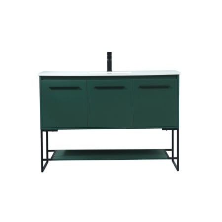 Elegant Lighting Sloane 48" Free Standing Single Basin Vanity Set with Cabinet and Engineered Marble Vanity Top Green