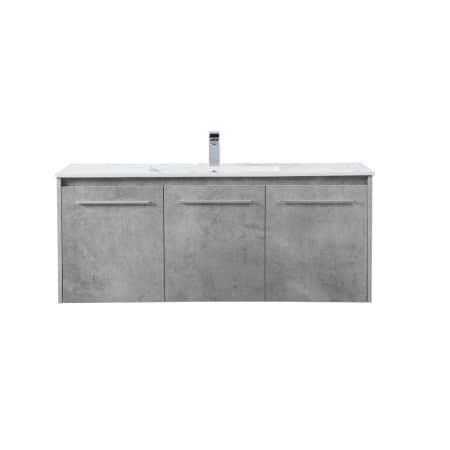 Elegant Lighting Rasina 48" Wall Mounted Single Basin Vanity Set with Cabinet and Resin Vanity Top Concrete Grey