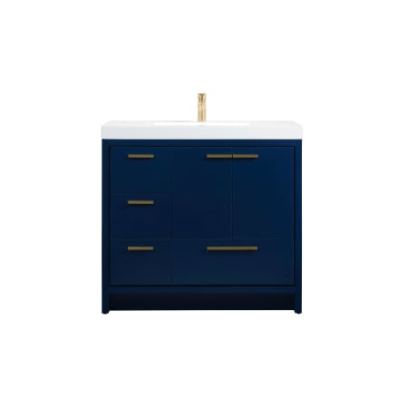 Elegant Lighting Wyatt 36" Free Standing Single Basin Vanity Set with Cabinet and Resin Vanity Top Blue