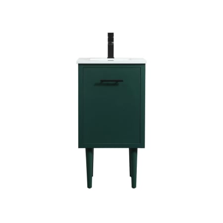 Elegant Lighting Cyrus 18" Free Standing, Wall Mounted Single Basin Vanity Set with Cabinet and Engineered Marble Vanity Top Green