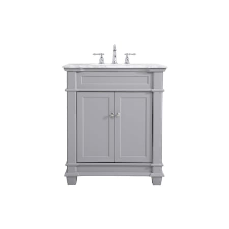 Elegant Lighting Wesley 30" Free Standing Single Basin Vanity Set with Cabinet and Marble Vanity Top Grey
