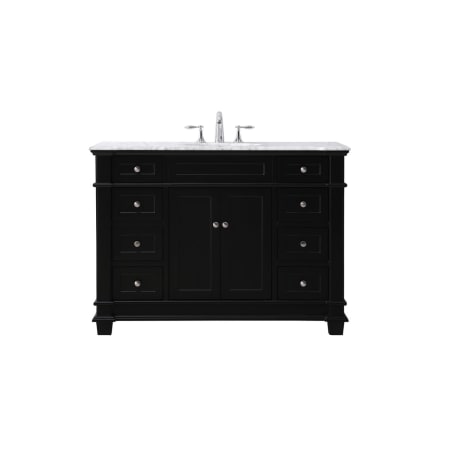Elegant Lighting Wesley 48" Free Standing Single Basin Vanity Set with Cabinet and Marble Vanity Top Black