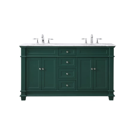 Elegant Lighting Wesley 60" Free Standing Double Basin Vanity Set with Cabinet and Marble Vanity Top Black