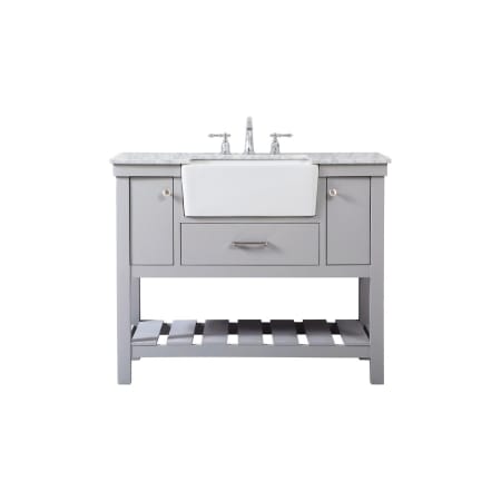 Elegant Lighting Clement 42" Free Standing Single Basin Vanity Set with Cabinet and Marble Vanity Top Grey