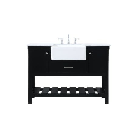 Elegant Lighting Clement 48" Free Standing Single Basin Vanity Set with Cabinet and Marble Vanity Top Black