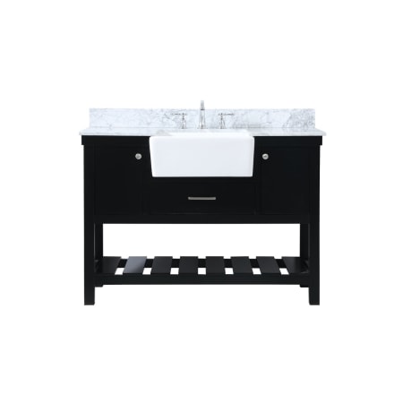 Elegant Lighting Clement 48" Free Standing Single Basin Vanity Set with Cabinet and Marble Vanity Top Black