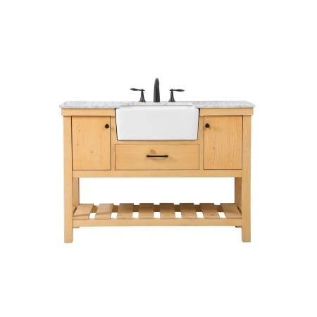 Elegant Lighting Clement 48" Free Standing Single Basin Vanity Set with Cabinet and Marble Vanity Top Natural Wood