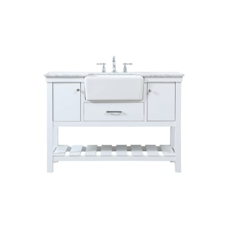 Elegant Lighting Clement 48" Free Standing Single Basin Vanity Set with Cabinet and Marble Vanity Top White