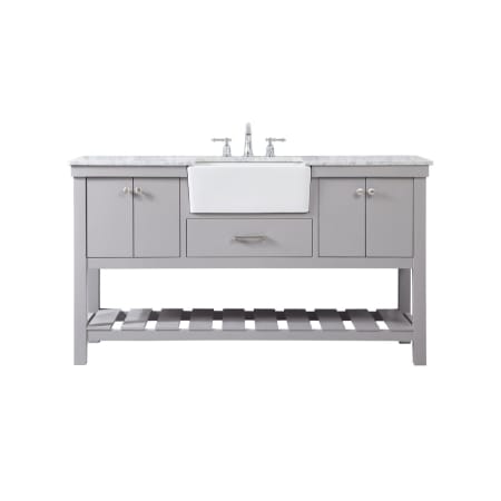 Elegant Lighting Clement 60" Free Standing Single Basin Vanity Set with Cabinet and Marble Vanity Top Black