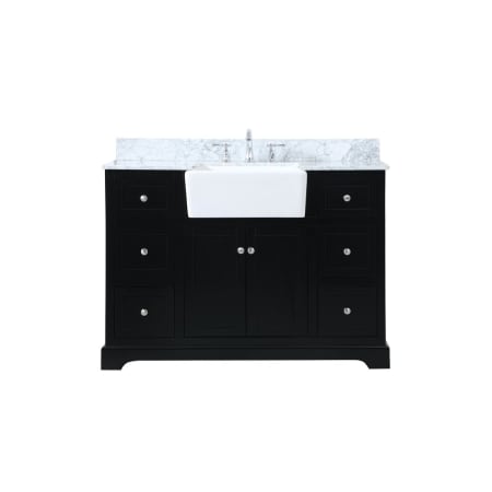 Elegant Lighting Franklin 48" Free Standing Single Basin Vanity Set with Cabinet and Marble Vanity Top Black