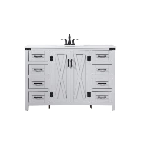 Elegant Lighting Grant 48" Free Standing Single Basin Vanity Set with Cabinet and Engineered Marble Vanity Top Grey