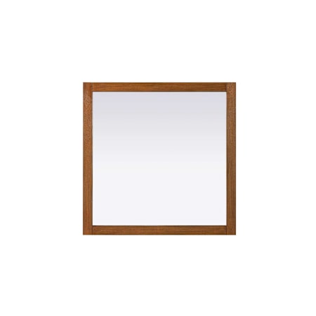 Elegant Lighting Norah 36" Square Flat Medium Density Fiberboard (MDF) Framed Accent Mirror Brandy Walnut