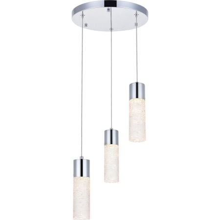 Elegant Lighting Constellation 3 Light 12" Wide LED Suspension Multi Light Pendant Chrome