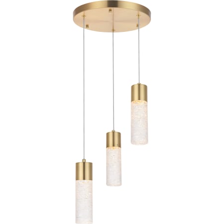 Elegant Lighting Constellation 3 Light 12" Wide LED Suspension Multi Light Pendant Gold