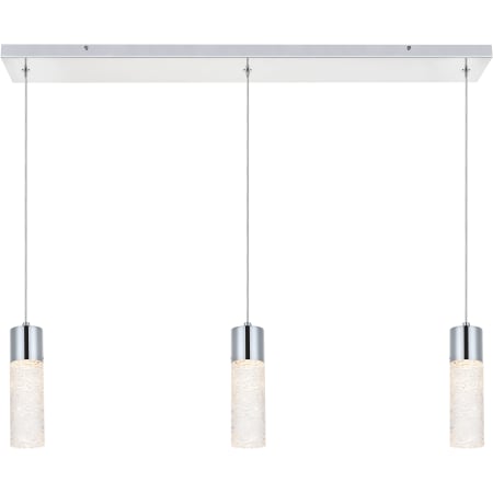 Elegant Lighting Constellation 3 Light 36" Wide LED Suspension Linear Pendant Chrome