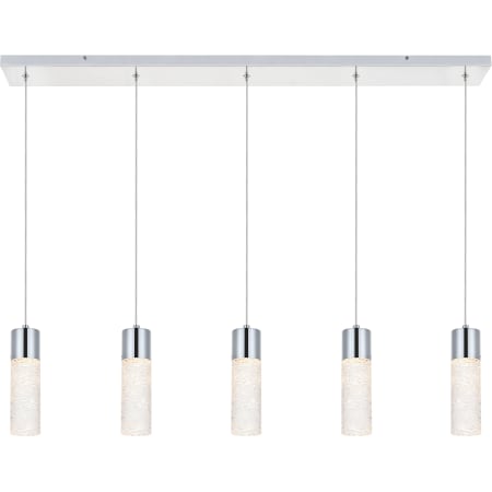 Elegant Lighting Constellation 5 Light 42" Wide LED Suspension Linear Pendant Chrome