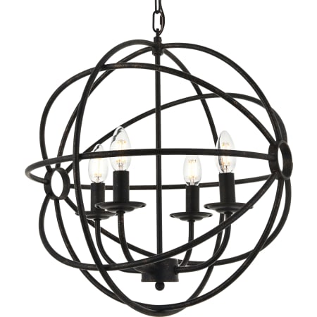 Elegant Lighting Octavia 4 Light 18" Wide Taper Candle Pendant Dark Brown