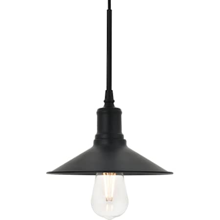 Elegant Lighting Etude Single Light 9" Wide Mini Pendant Black