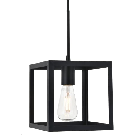 Elegant Lighting Resolute Single Light 8" Wide Mini Pendant Black