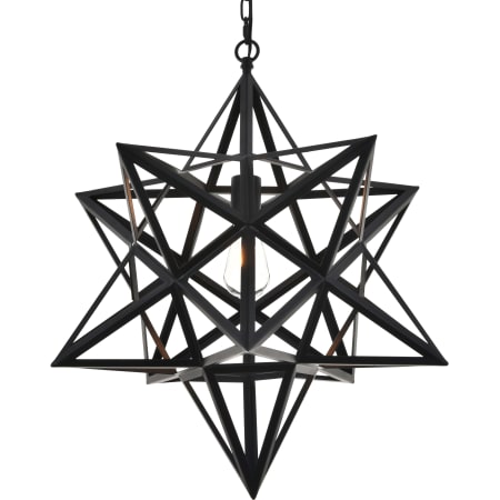 Elegant Lighting Nocturne Single Light 24" Wide Chandelier Black