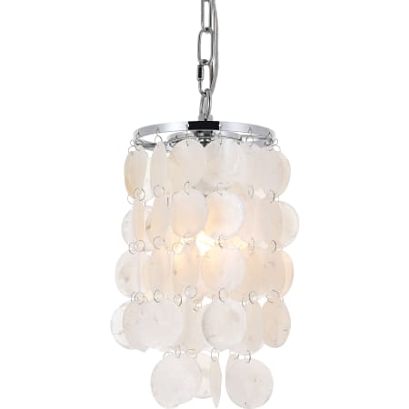 Elegant Lighting Selene Single Light 6" Wide Mini Pendant Chrome / White