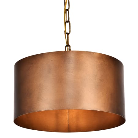 Elegant Lighting Miro 15" Pendant with Metal Drum Shade Manual Brass