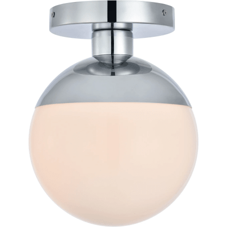 Elegant Lighting Eclipse 8" Wide Semi-flush Globe Ceiling Fixture Chrome