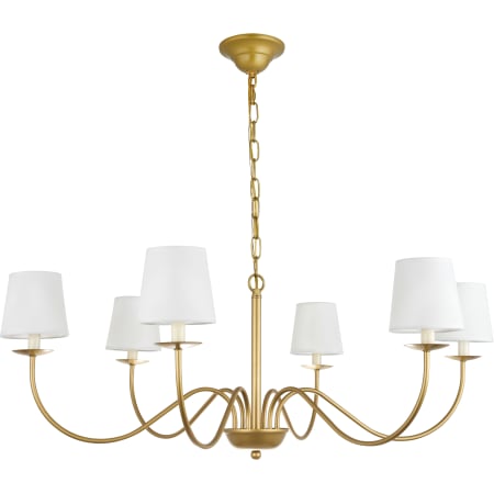 Elegant Lighting Eclipse 6 Light 37" Wide Chandelier Brass