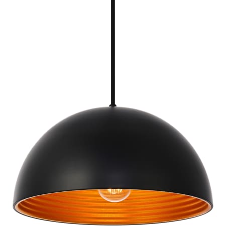 Elegant Lighting Circa 8" High Pendant with an Aluminum Shade Black