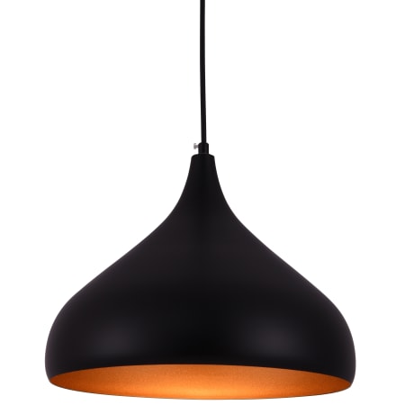 Elegant Lighting Circa 13" Wide Pendant with an Aluminum Shade Black