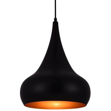 Elegant Lighting Circa 15" High Pendant with an Aluminum Shade Black
