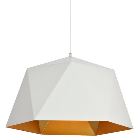 Elegant Lighting Arden Single Light 17-11/16" Wide Pendant with an Aluminum Shade White / Golden Inside