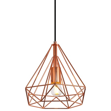 Elegant Lighting Jago Single Light 9-13/16" Wide Mini Pendant with an Aluminum Shade Copper
