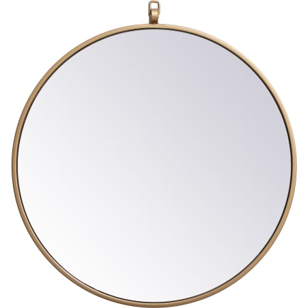 Elegant Lighting Eternity 21" Diameter Traditional Circular Framed Bathroom Wall Mirror Brass