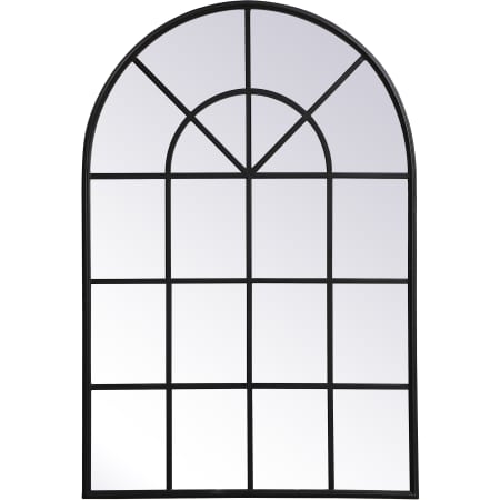 Elegant Lighting Motif 31-1/2" W x 47-1/4" H Arched Metal Framed Bathroom Wall Mirror Black