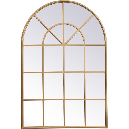 Elegant Lighting Motif 31-1/2" W x 47-1/4" H Arched Metal Framed Bathroom Wall Mirror Brass