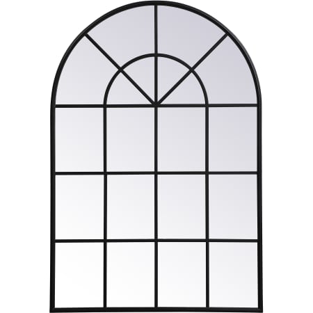 Elegant Lighting Motif 36-1/4" W x 53-1/8" H Arched Metal Framed Bathroom Wall Mirror Black