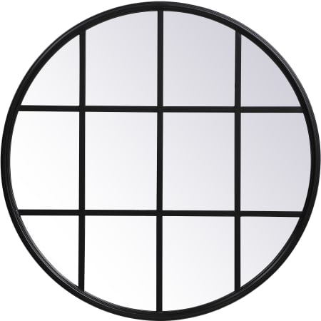 Elegant Lighting Motif 28" Diameter Circular Metal Framed Bathroom Wall Mirror Black