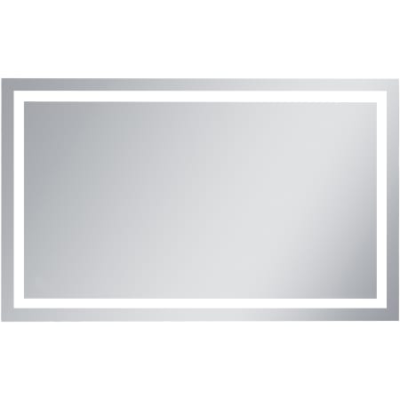 Elegant Lighting Nova 60" W x 36" H Traditional Rectangular Aluminum Frameless Bathroom Wall Mirror with LED Lighting Silver