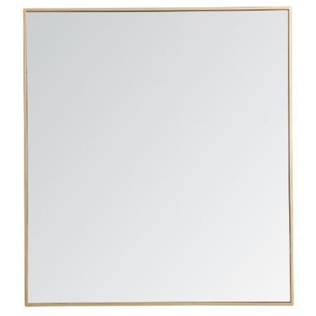 Elegant Lighting Eternity 36" W x 40" H Traditional Rectangular Framed Bathroom Wall Mirror Brass