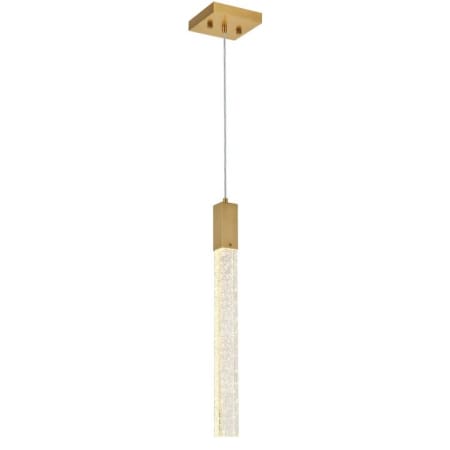 Elegant Lighting Weston 5" Wide LED Crystal Mini Pendant with Clear Crystal Accents Satin Gold